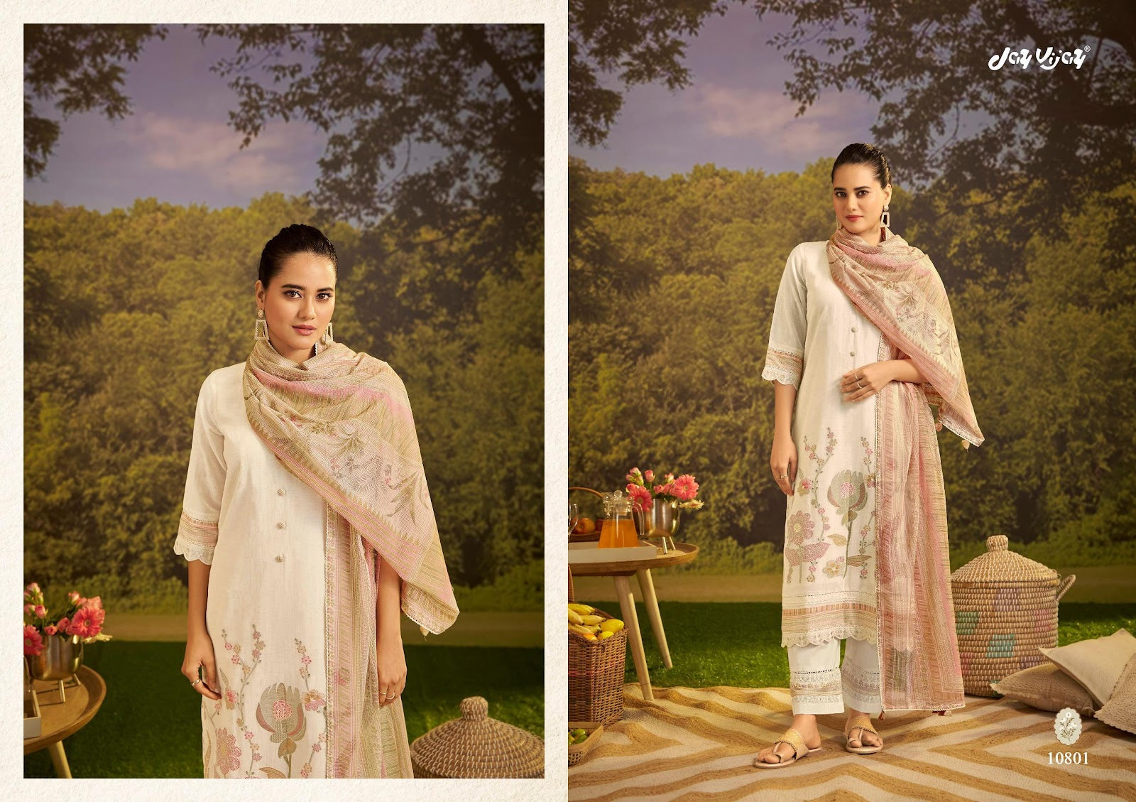 Taazgi Jay Vijay Linen Jacquard Pant Style Suits Wholesale