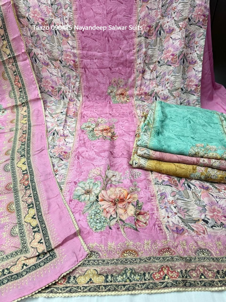 Taazo 090425 Nayandeep Pure Viscose Muslin Salwar Suits Wholesale Price