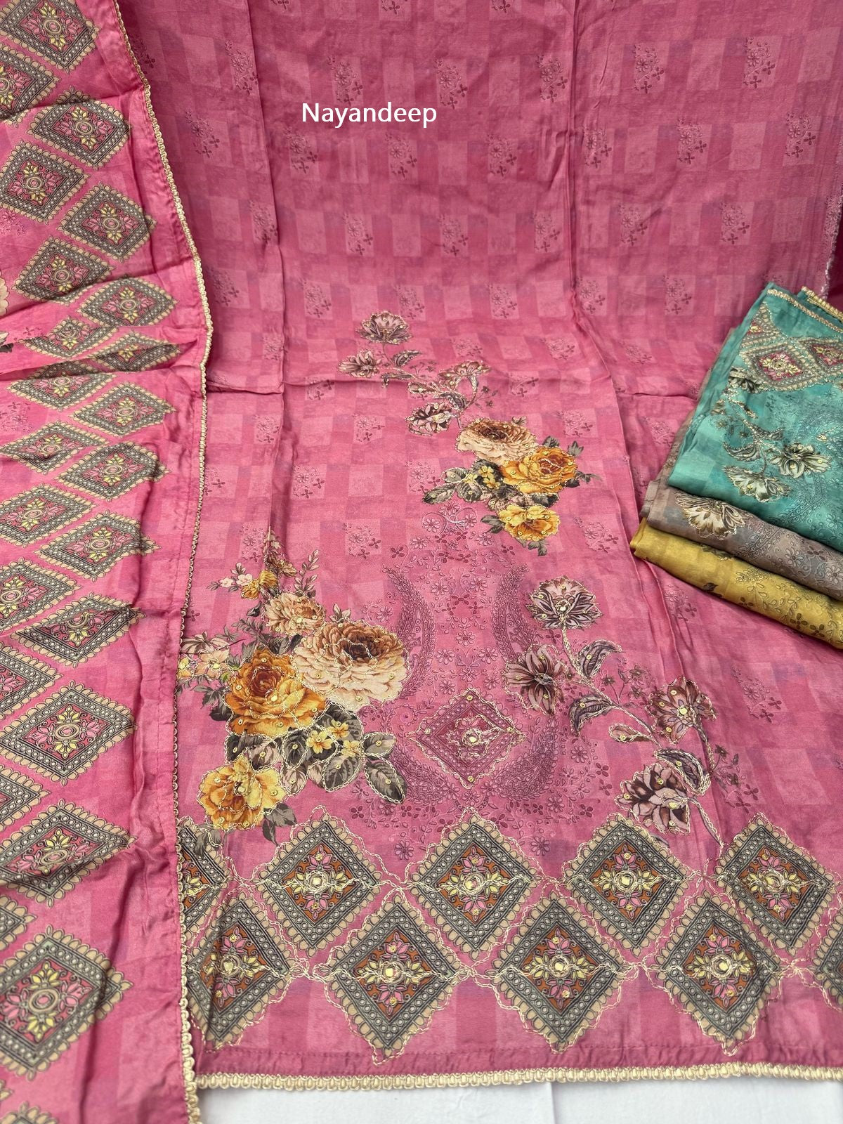 Taazo 180325 Nayandeep Viscose Muslin Salwar Suits Supplier Ahmedabad