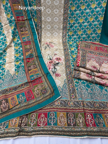Taazo 260325 Nayandeep Viscose Muslin Salwar Suits Wholesaler Ahmedabad