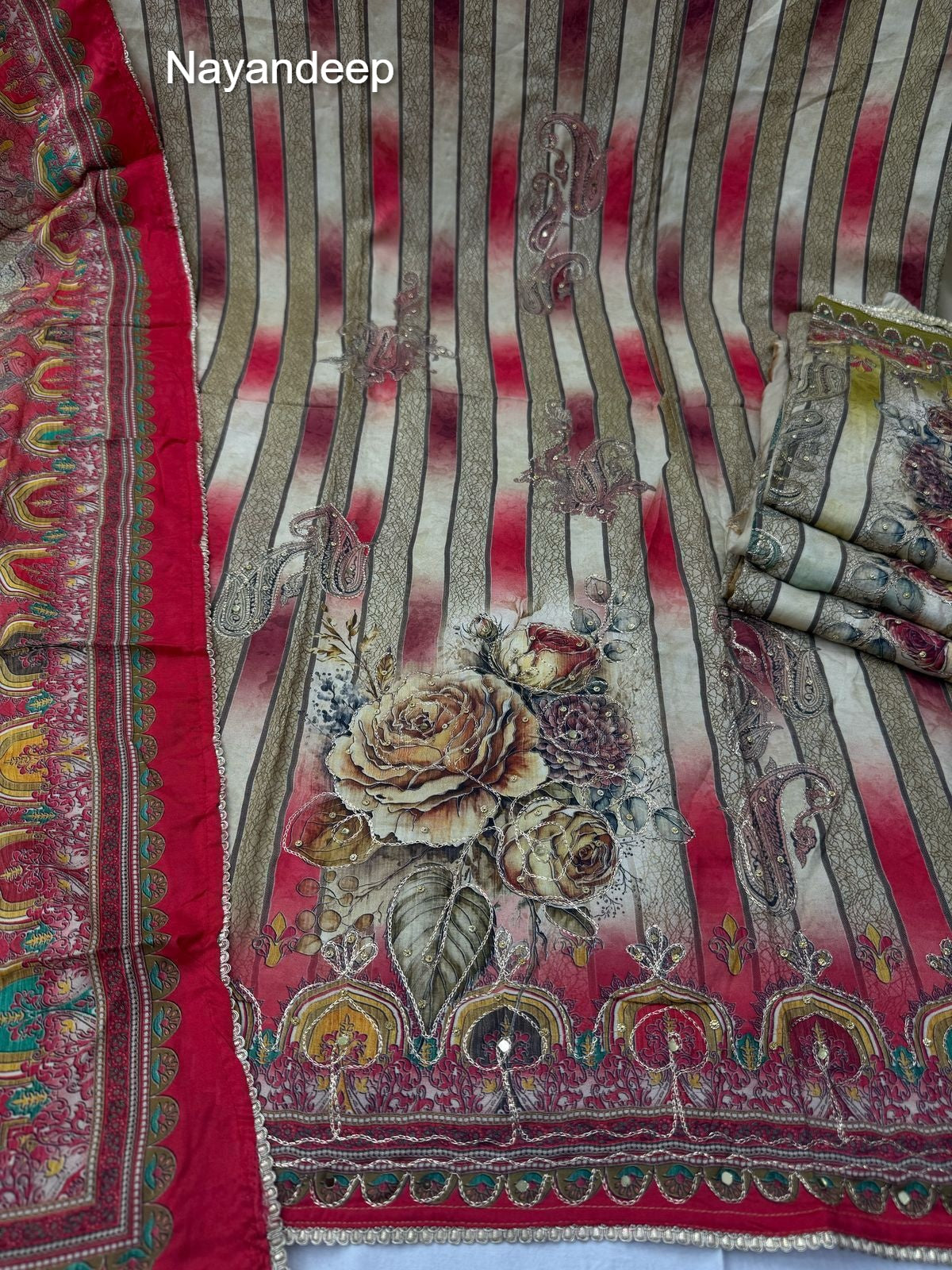 Taazo 260325 Nayandeep Viscose Muslin Salwar Suits Wholesaler Ahmedabad