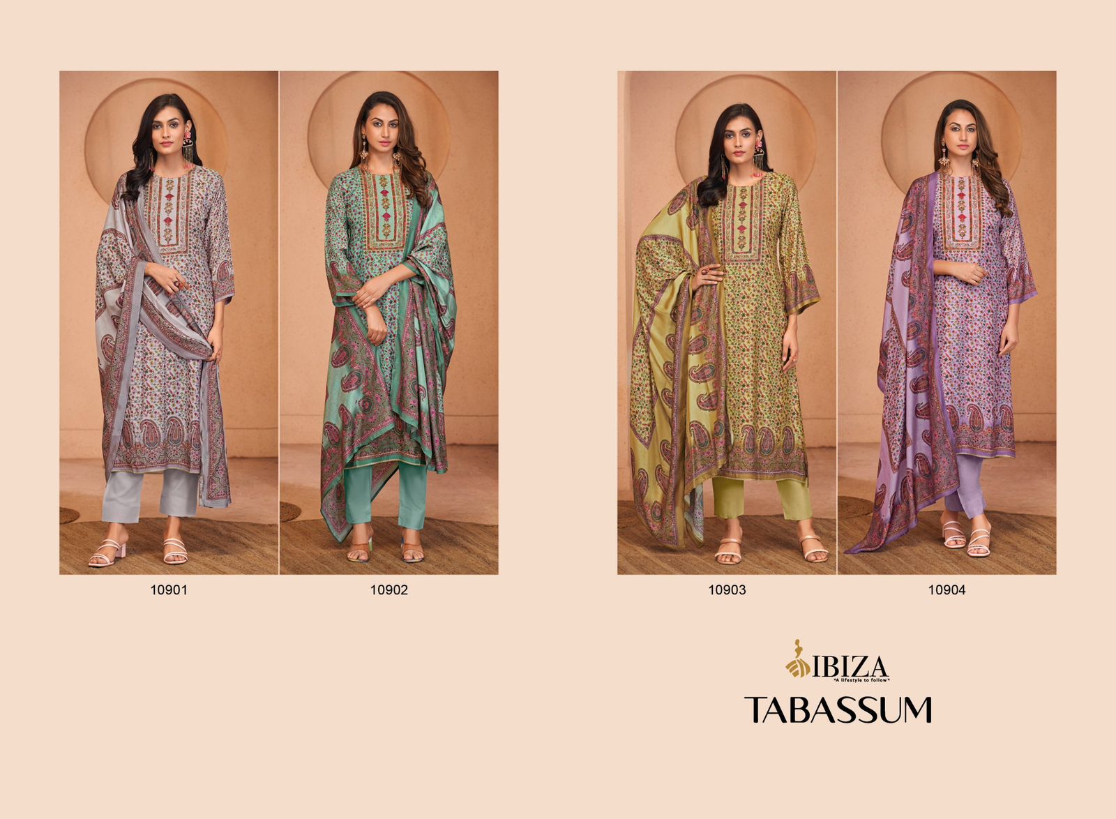 Tabassum Ibiza Bemberg Muslin Karachi Salwar Suits Supplier Gujarat