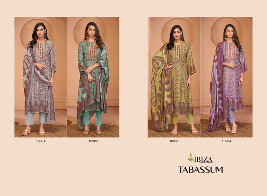 Tabassum Ibiza Bemberg Muslin Karachi Salwar Suits Supplier Gujarat
