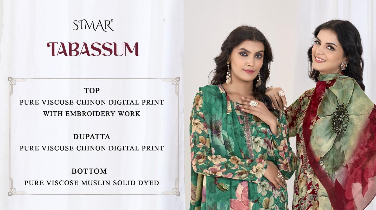Tabassum Simar Viscose Chinon Pant Style Suits Wholesale Rate