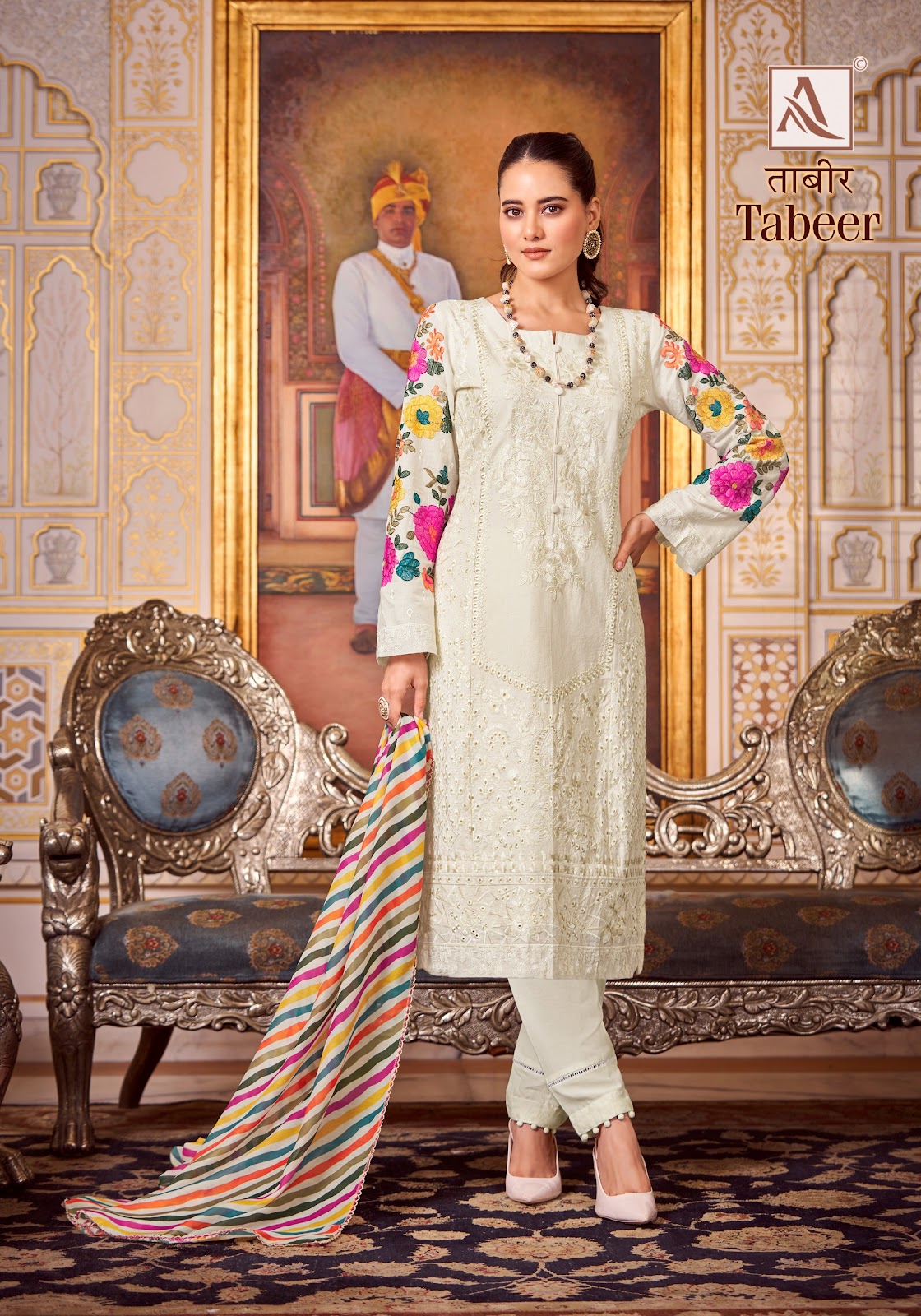 Tabeer Alok Cambric Lawn Pant Style Suits Manufacturer India