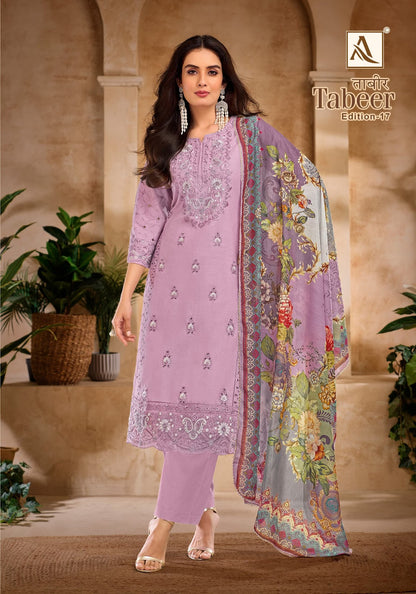 Tabeer Edition 17 Alok Cambric Lawn Karachi Salwar Suits Wholesale Price