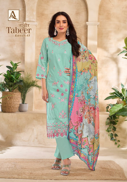 Tabeer Edition 17 Alok Cambric Lawn Karachi Salwar Suits Wholesale Price