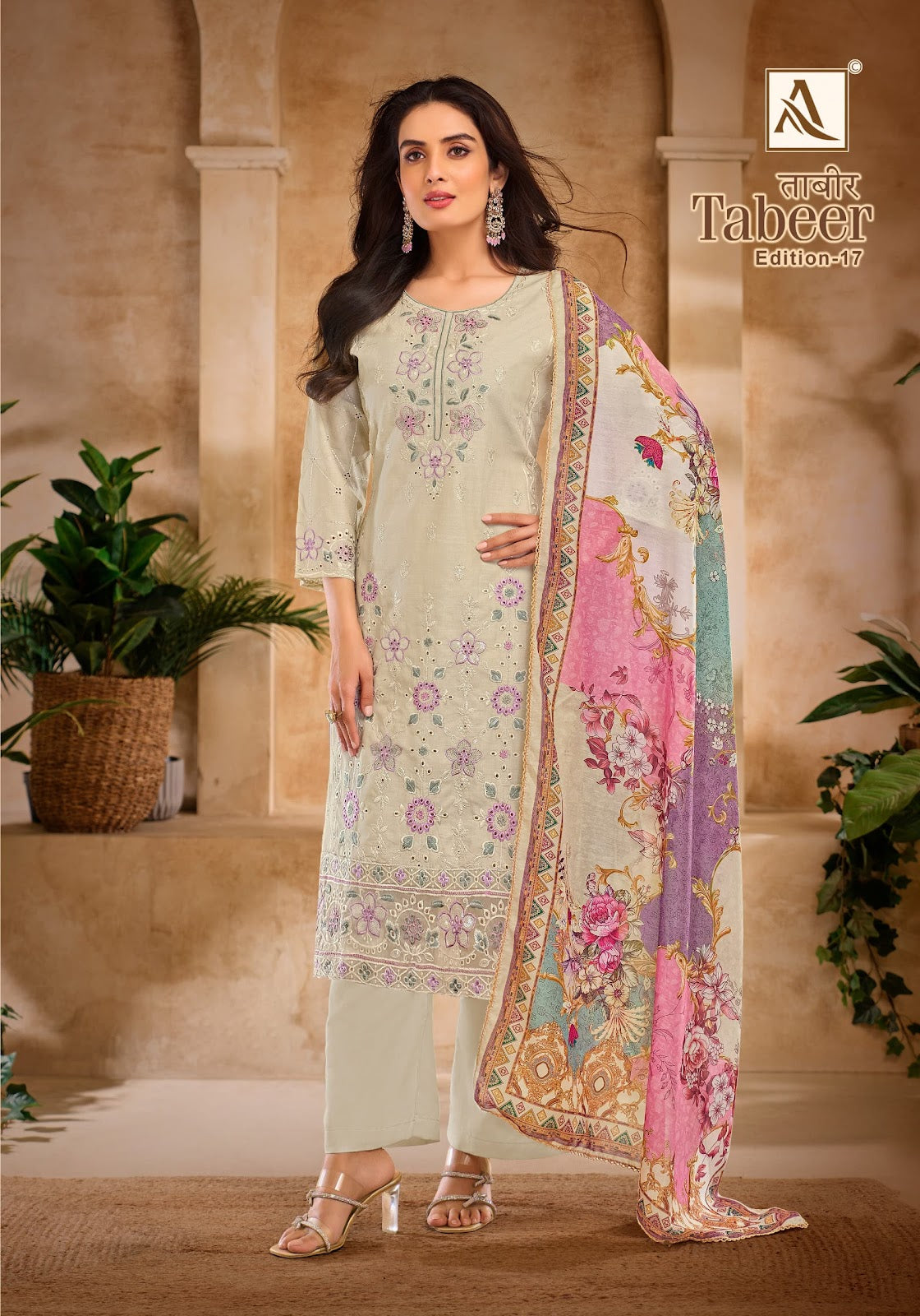 Tabeer Edition 17 Alok Cambric Lawn Karachi Salwar Suits Wholesale Price