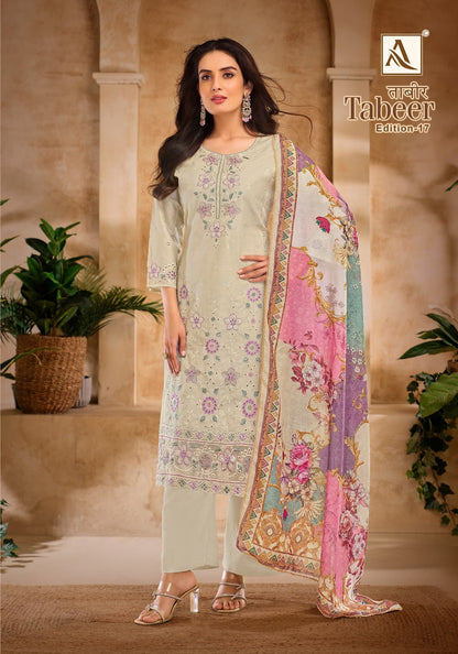 Tabeer Edition 17 Alok Cambric Lawn Karachi Salwar Suits Wholesale Price
