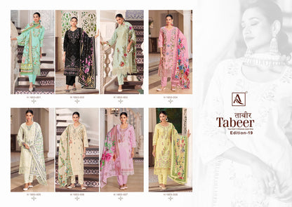 Tabeer Edition 19 Alok Cambric Lawn Karachi Salwar Suits Exporter Ahmedabad