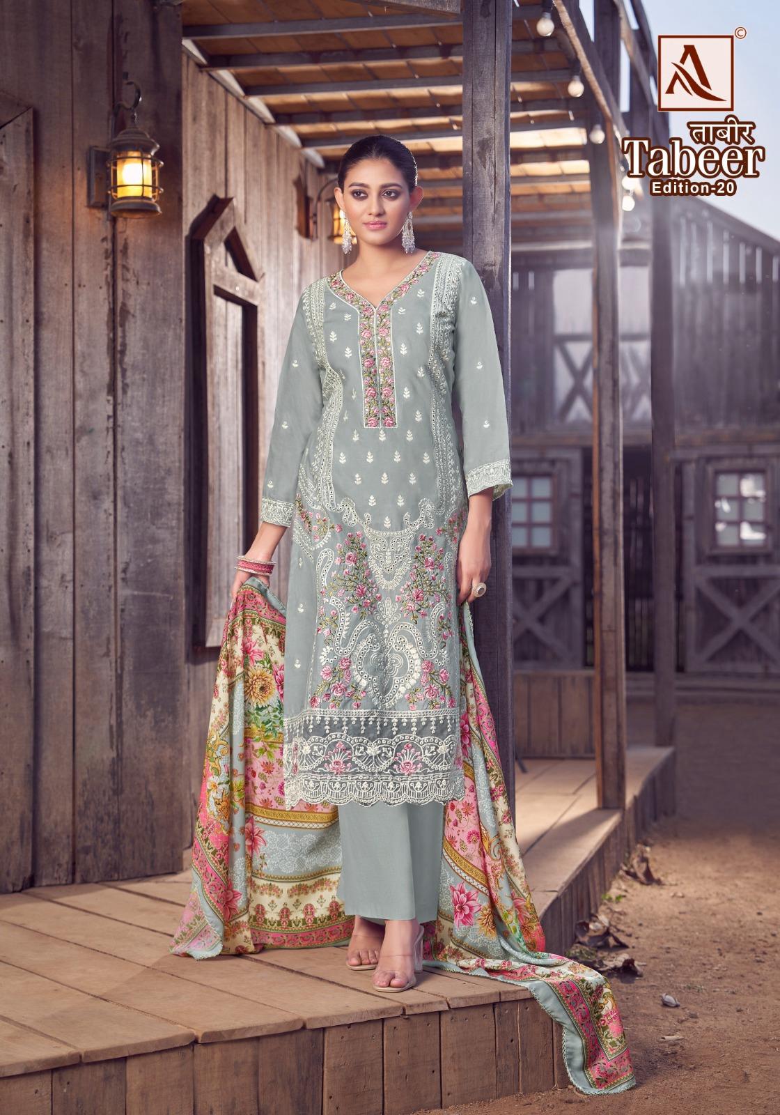 Tabeer Edition 20 Alok Cambric Lawn Karachi Salwar Suits Exporter