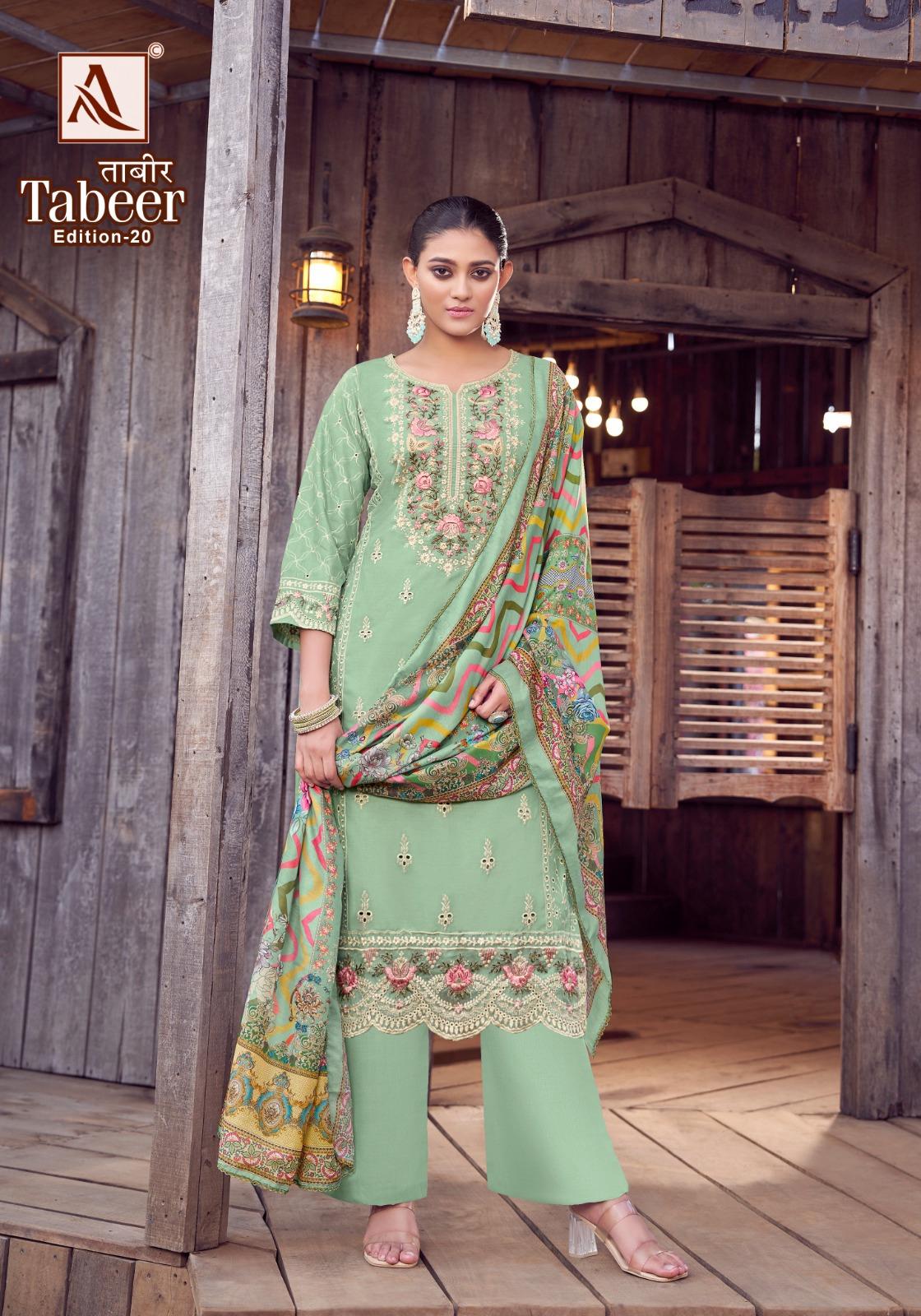 Tabeer Edition 20 Alok Cambric Lawn Karachi Salwar Suits Exporter
