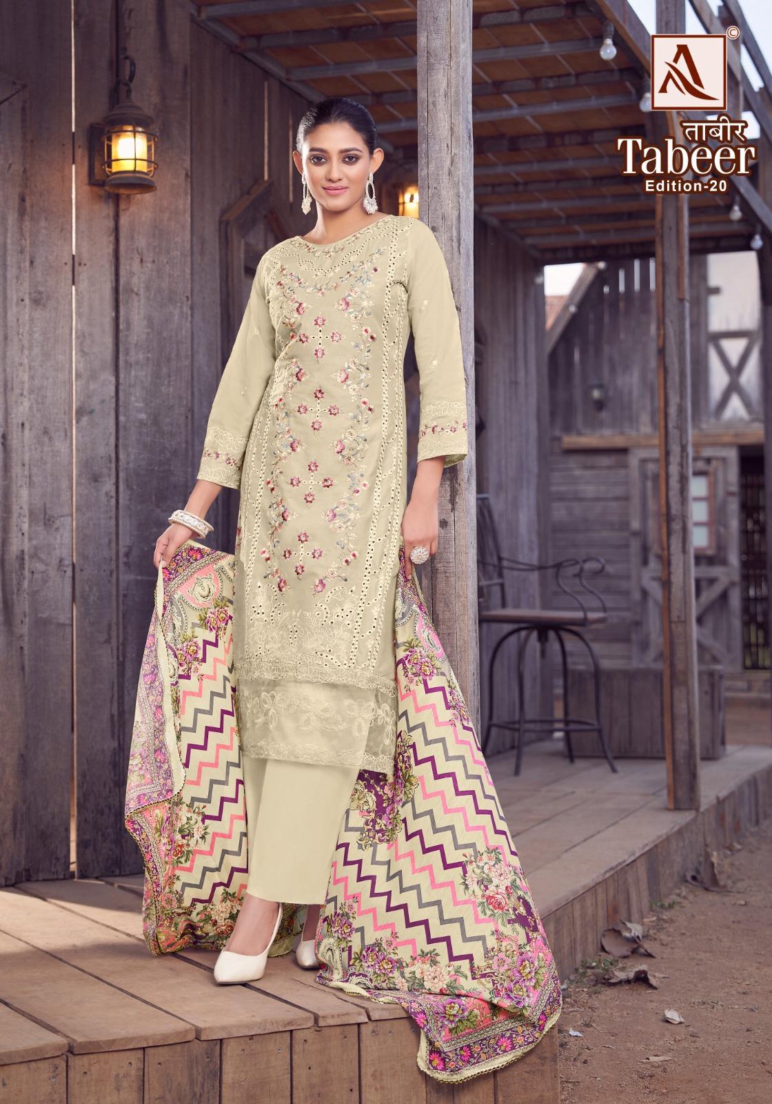Tabeer Edition 20 Alok Cambric Lawn Karachi Salwar Suits Exporter
