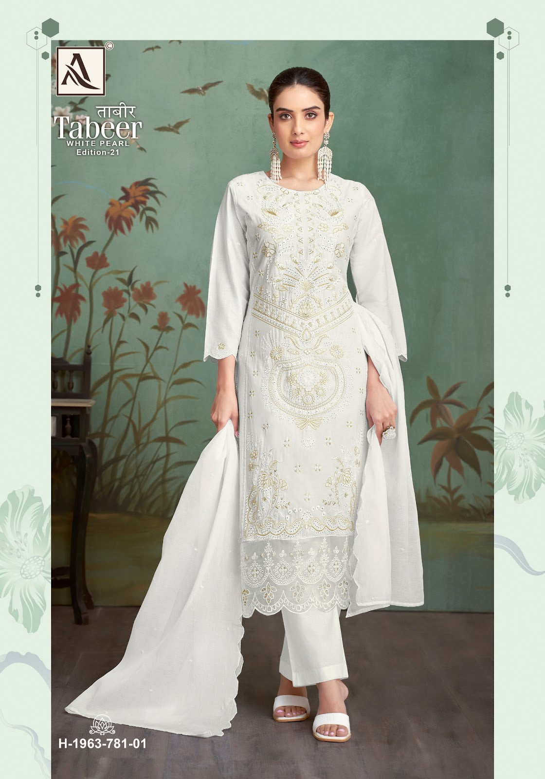 Tabeer Edition 21 Alok Cambric Lawn Karachi Salwar Suits Exporter India