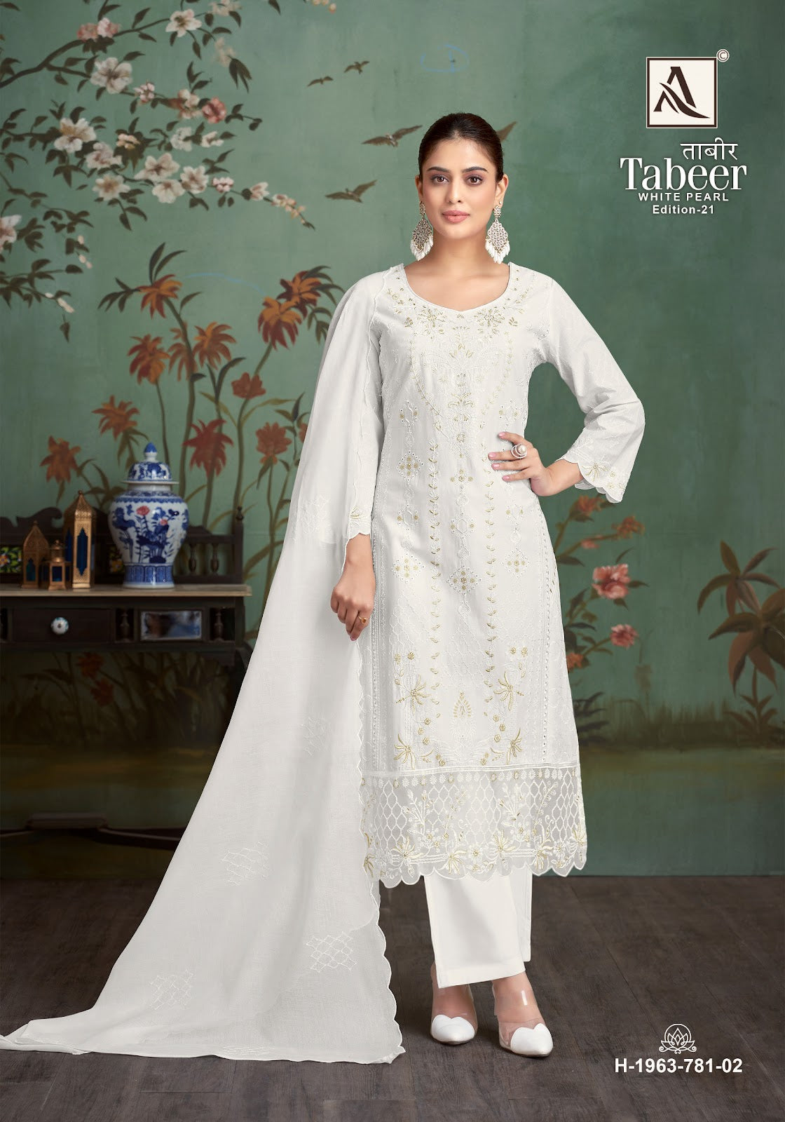 Tabeer Edition 21 Alok Cambric Lawn Karachi Salwar Suits Exporter India