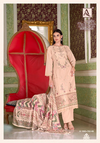 Tabeer Edition 22 Alok Cambric Lawn Karachi Salwar Suits Supplier Gujarat