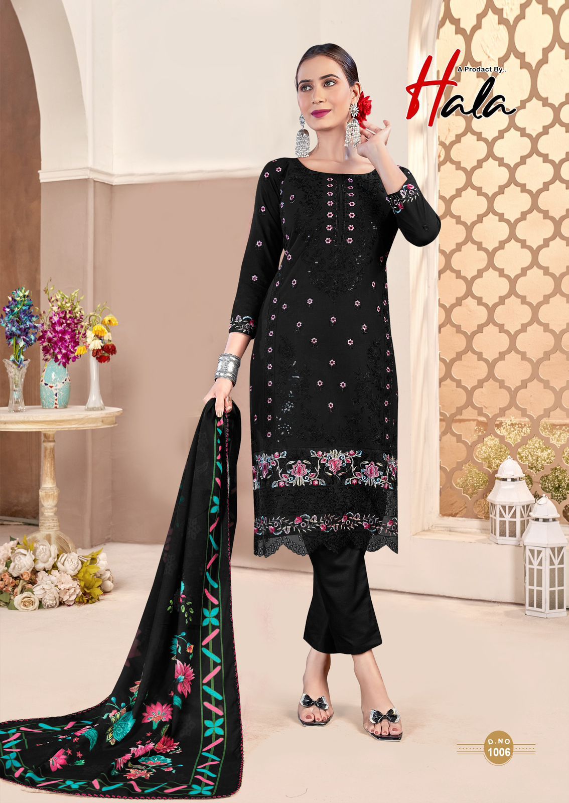 Tabeer Edition 24 Black Special Hala Lawn Karachi Salwar Suits Wholesale Rate