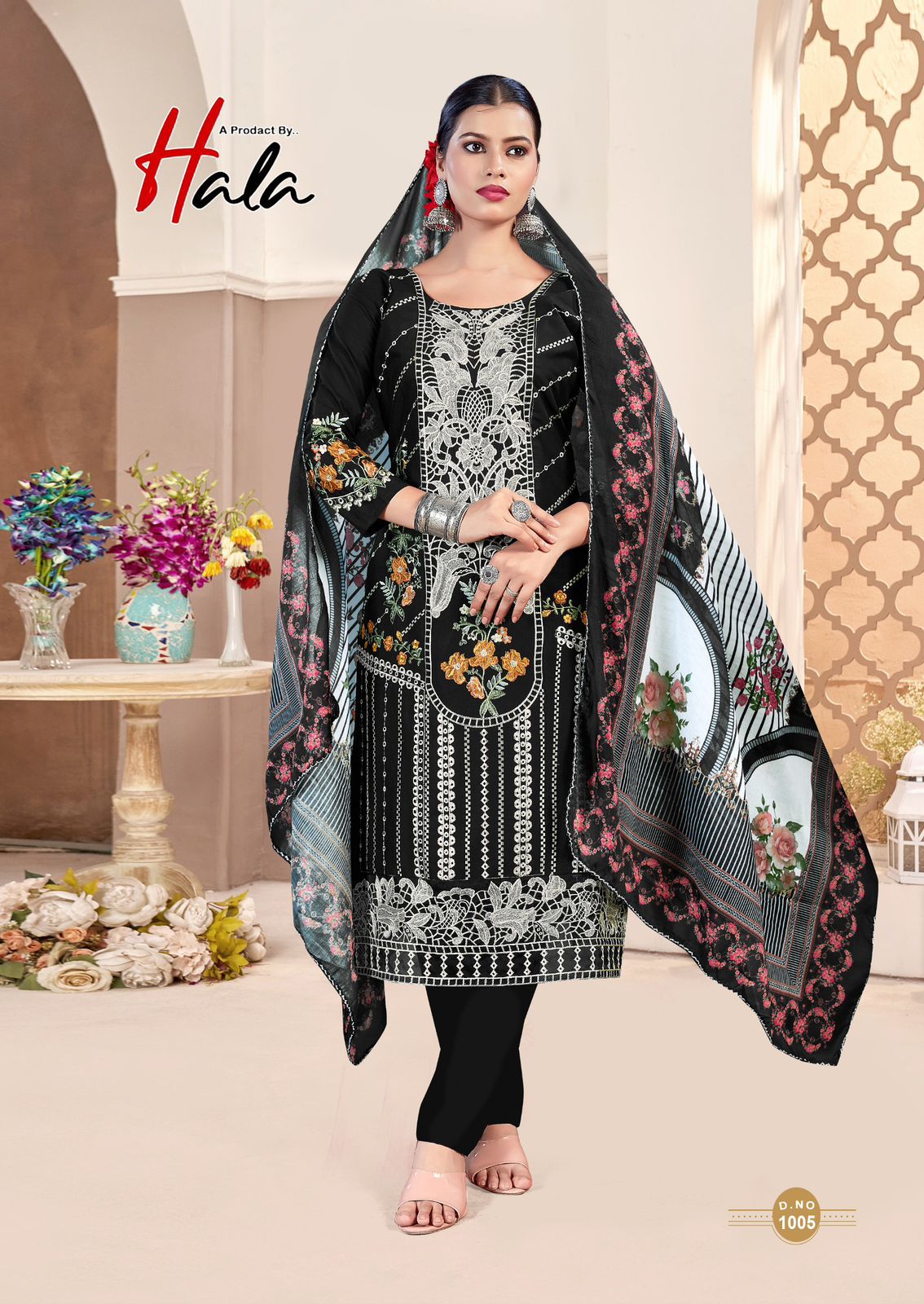 Tabeer Edition 24 Black Special Hala Lawn Karachi Salwar Suits Wholesale Rate