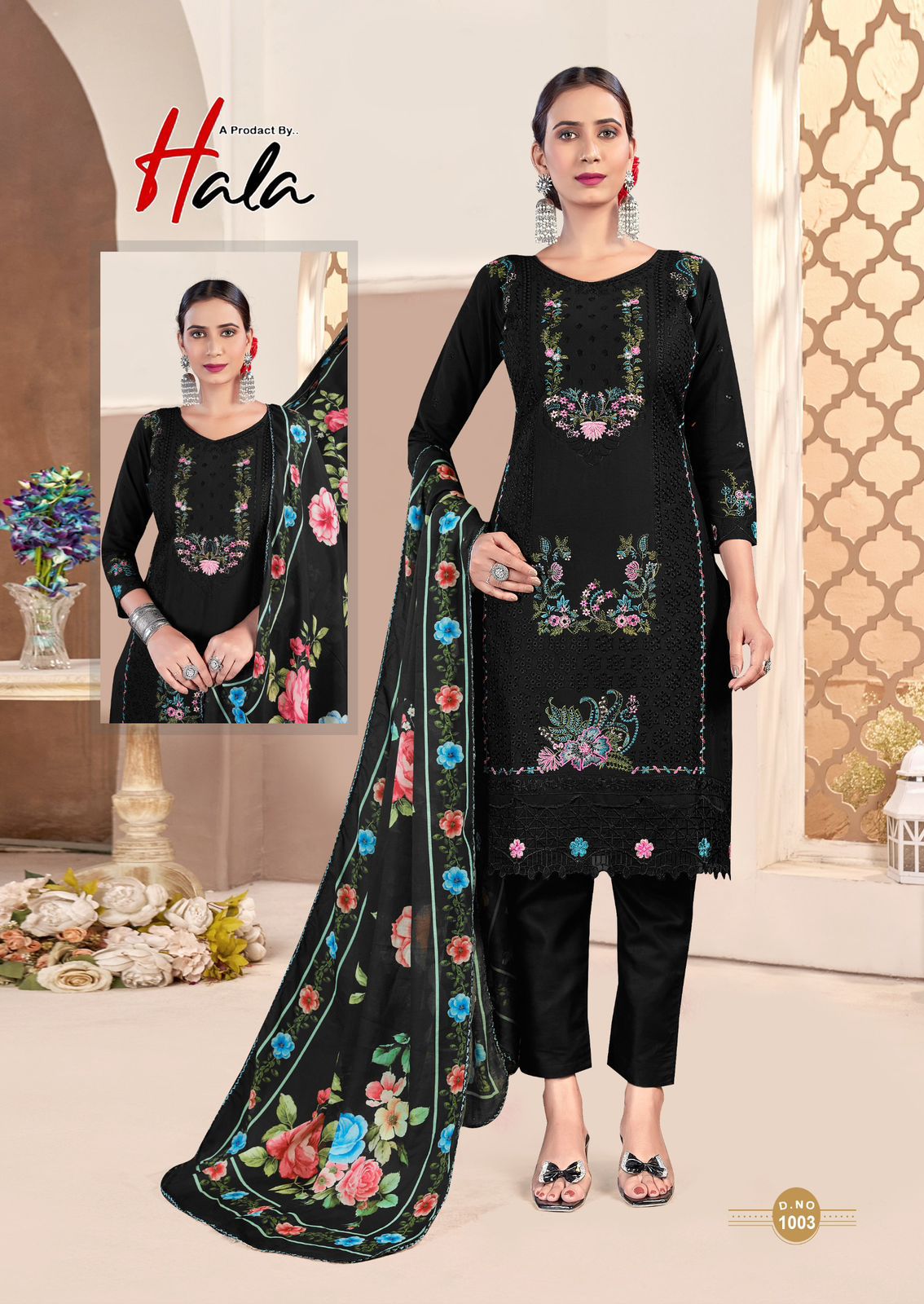 Tabeer Edition 24 Black Special Hala Lawn Karachi Salwar Suits Wholesale Rate