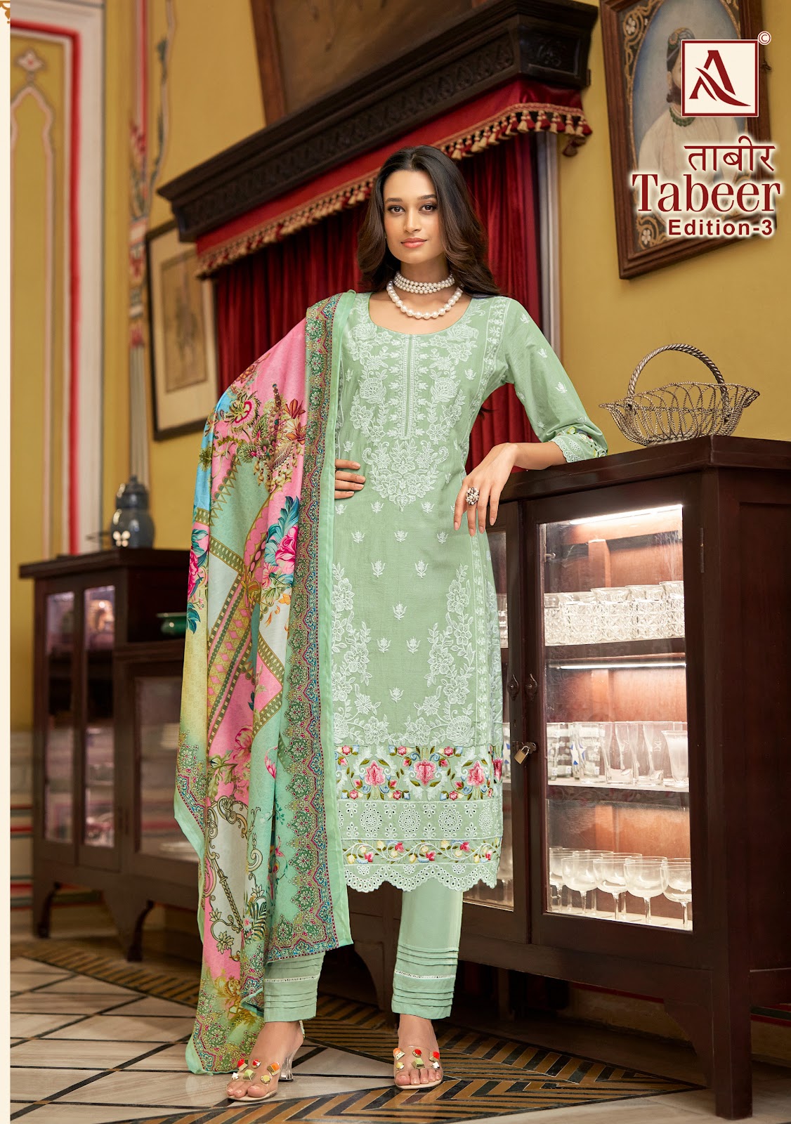 Tabeer Edition 3 Alok Lawn Karachi Salwar Suits Supplier Gujarat