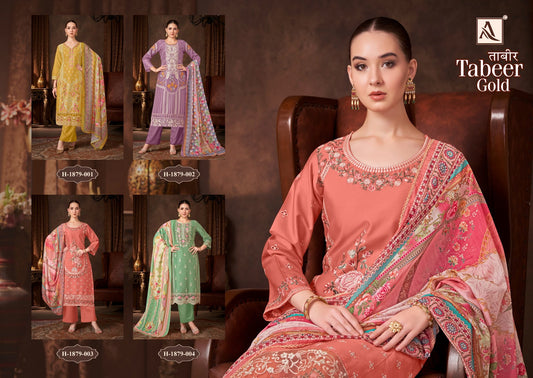 Tabeer Gold Alok Zam Cotton Karachi Salwar Suits Supplier