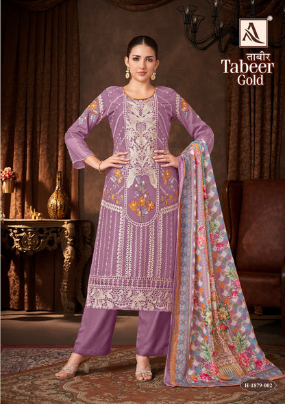 Tabeer Gold Alok Zam Cotton Karachi Salwar Suits Supplier