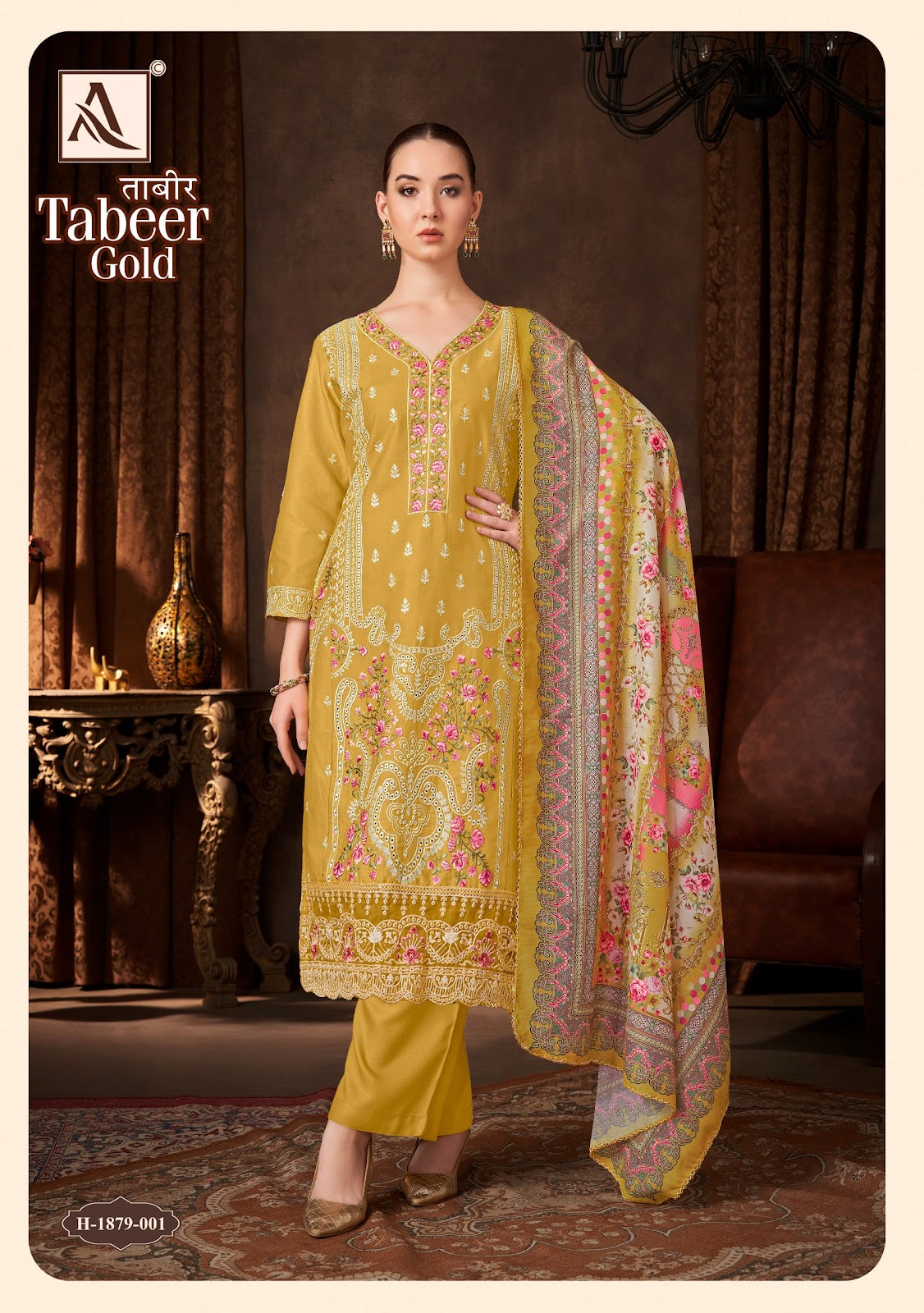 Tabeer Gold Alok Zam Cotton Karachi Salwar Suits Supplier