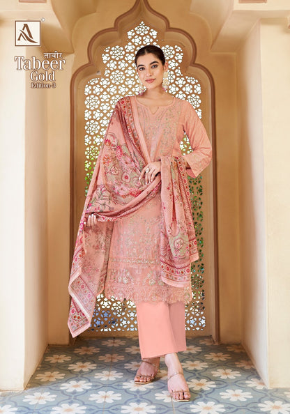 Tabeer Gold Edition 3 Alok Pure Zam Karachi Salwar Suits Exporter India