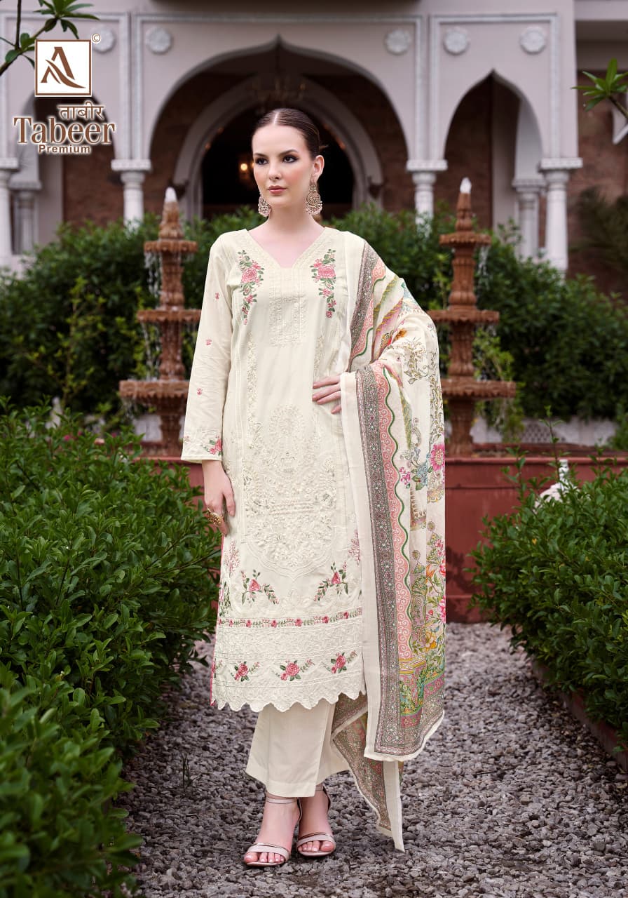 Tabeer Premium Alok Cambric Lawn Karachi Salwar Suits Manufacturer India