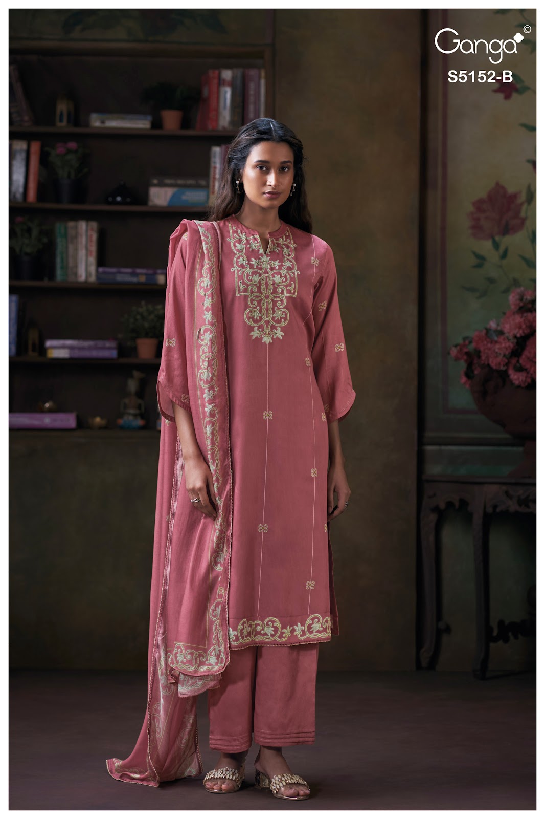 Tabinda S5152 Ganga Cotton Satin Plazzo Style Suits Wholesaler