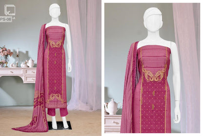 Taheera Ps 6 K Cube Pashmina Suits Supplier Ahmedabad