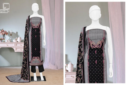 Taheera Ps 6 K Cube Pashmina Suits Supplier Ahmedabad