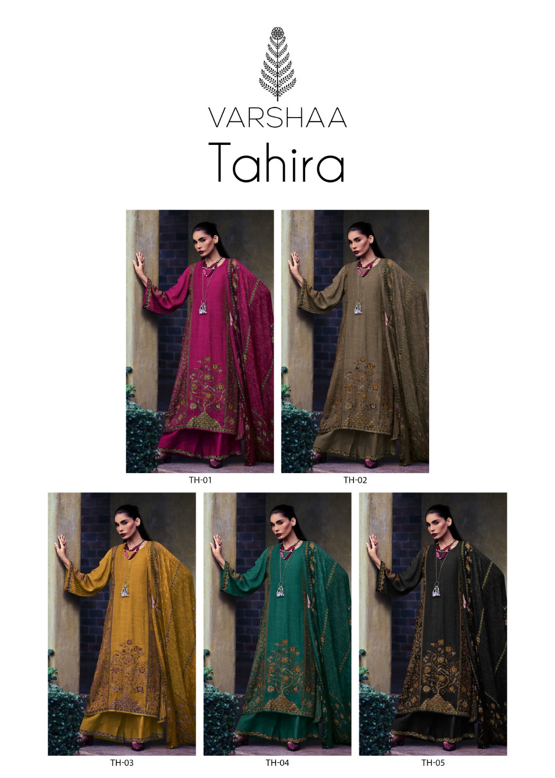 Tahira Varsha Fashions Crepe Plazzo Style Suits Wholesaler Ahmedabad