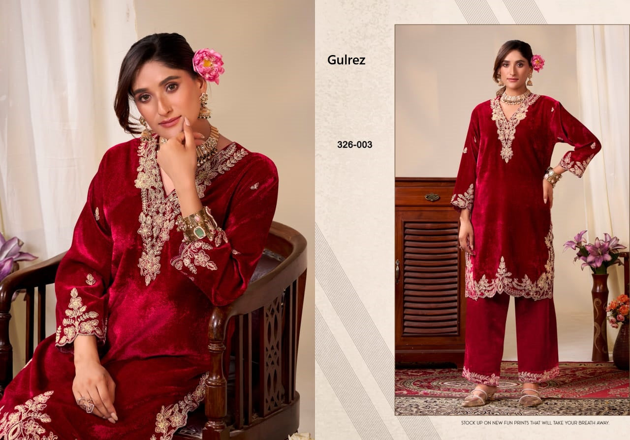 Tahira Velvet Gulrez Co Ord Set Exporter Ahmedabad