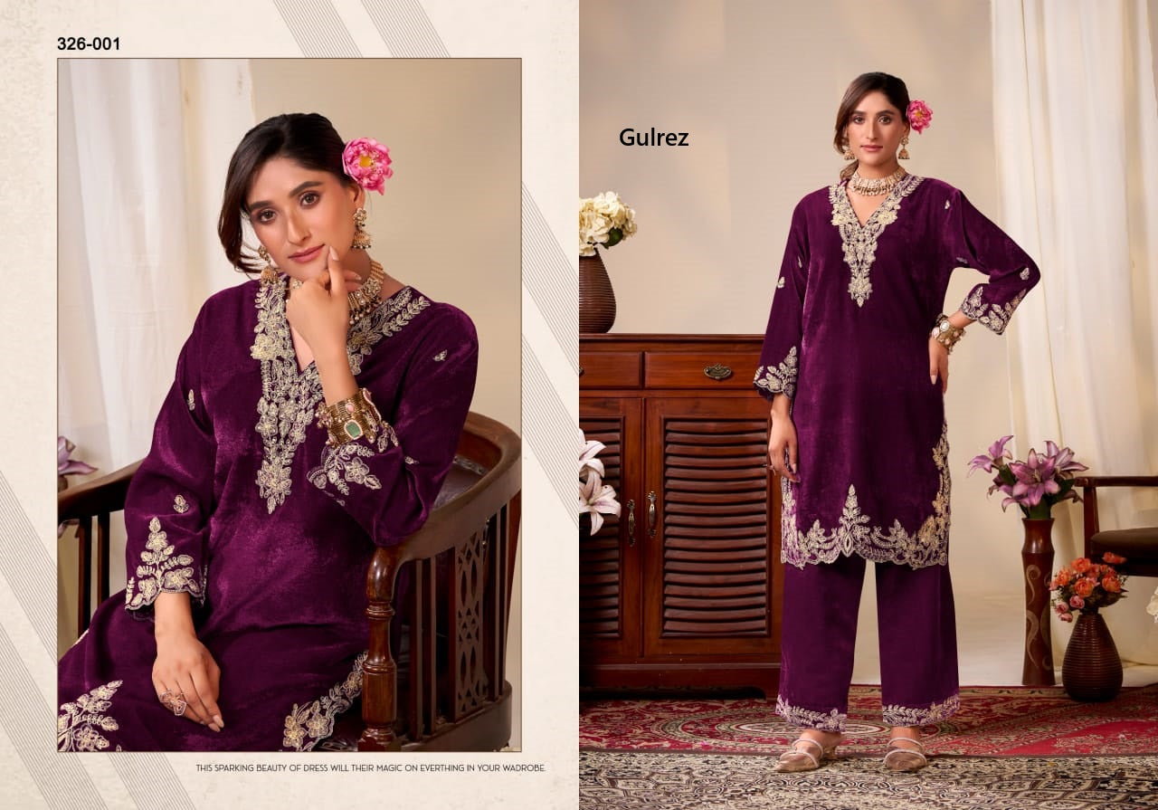 Tahira Velvet Gulrez Co Ord Set Exporter Ahmedabad