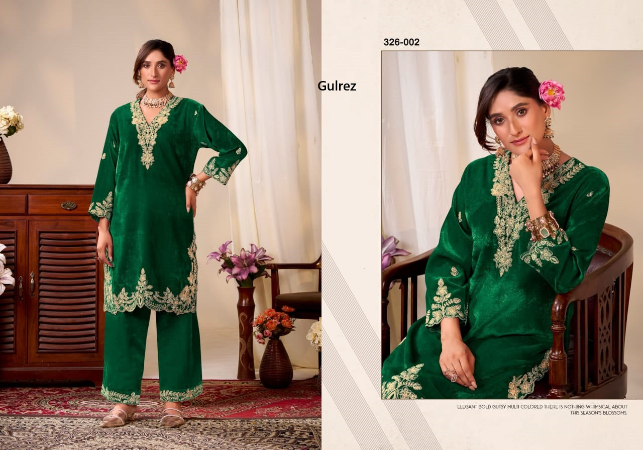 Tahira Velvet Gulrez Co Ord Set Exporter Ahmedabad