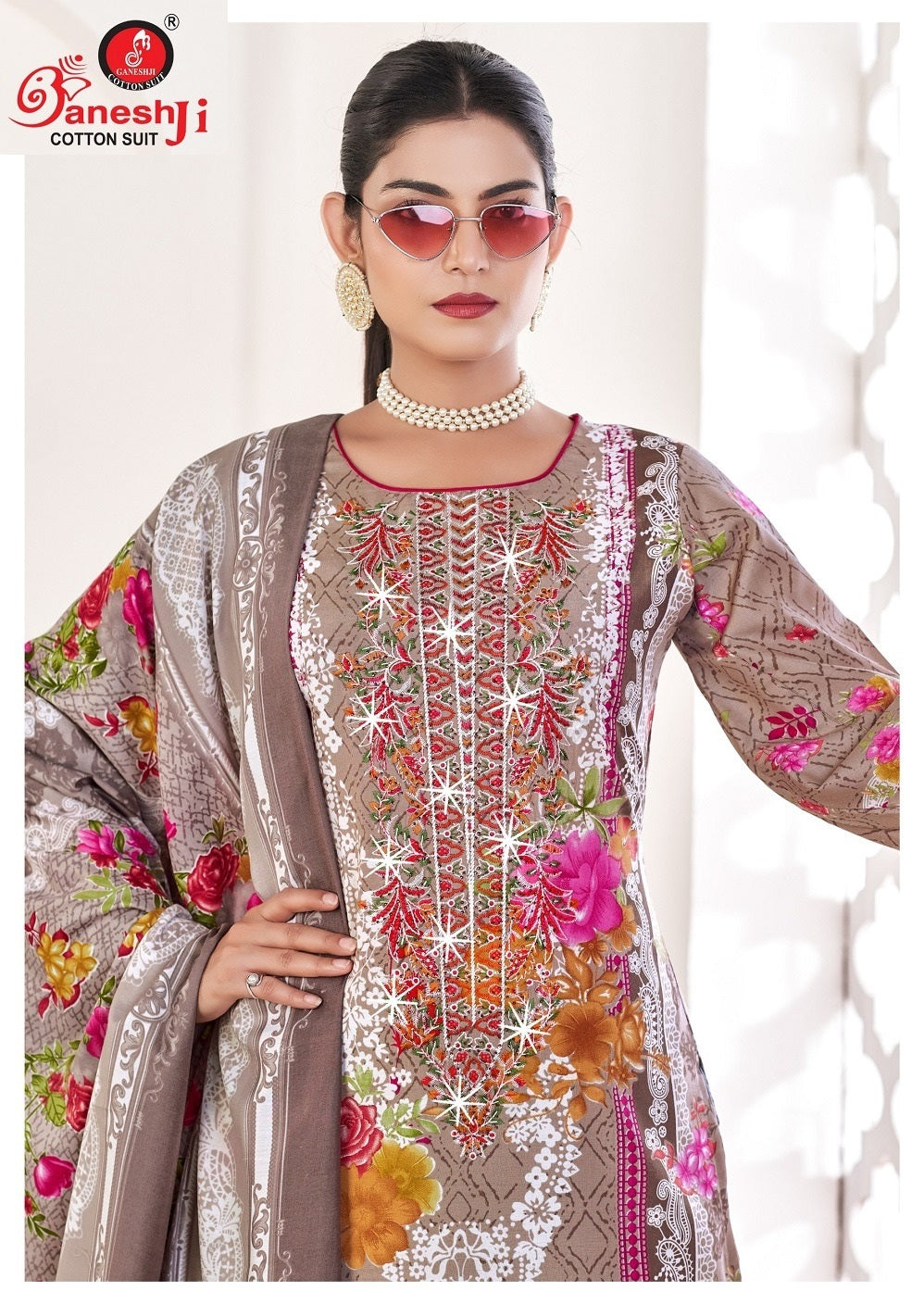 Tahira Vol 2 Ganeshji Mix Cotton Karachi Salwar Suits Manufacturer Ahmedabad