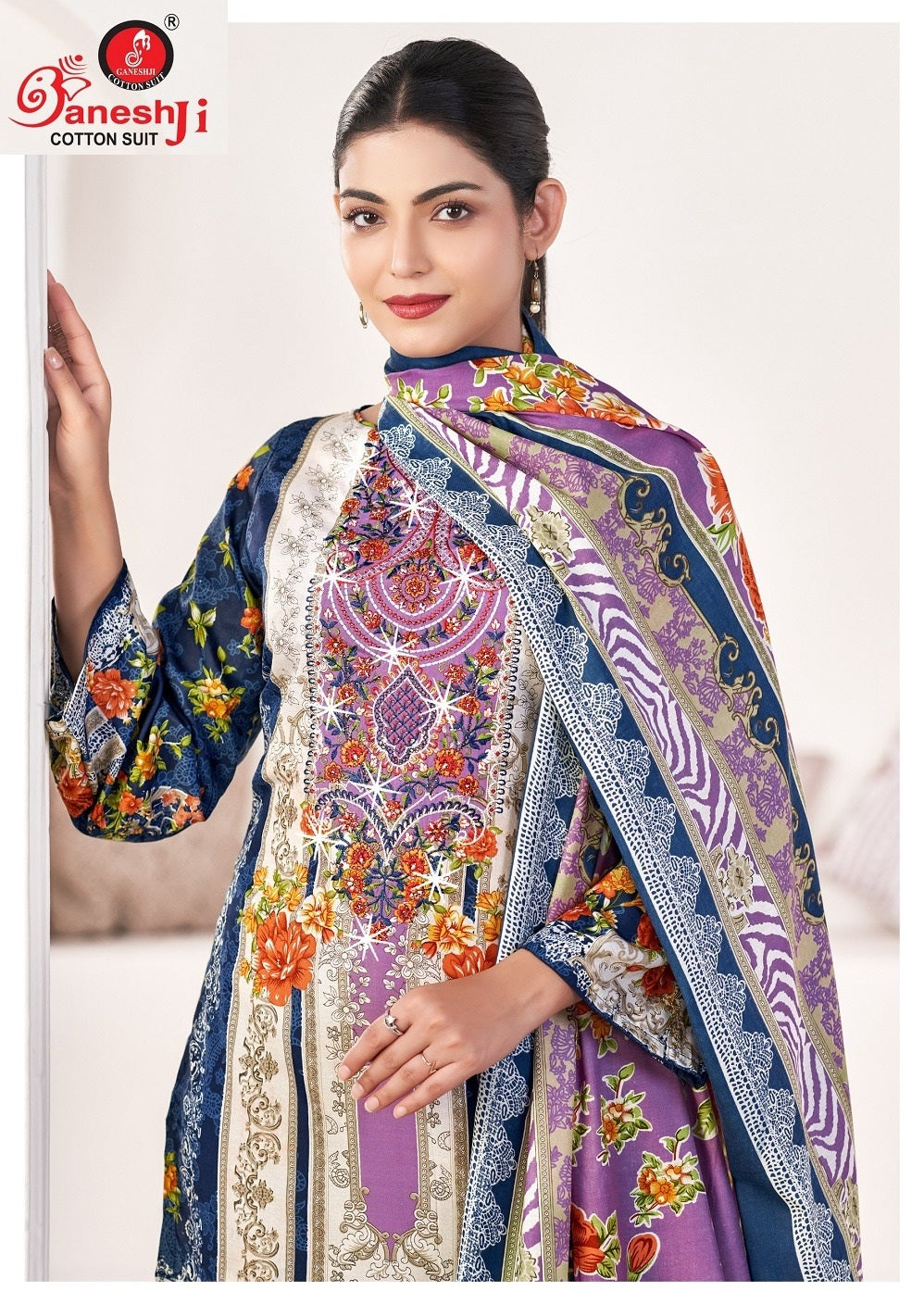 Tahira Vol 2 Ganeshji Mix Cotton Karachi Salwar Suits Manufacturer Ahmedabad