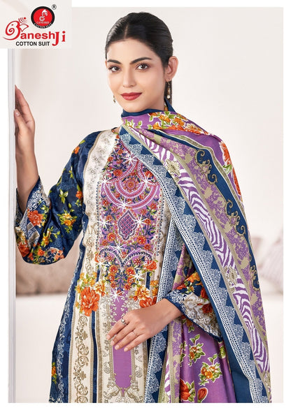 Tahira Vol 2 Ganeshji Mix Cotton Karachi Salwar Suits Manufacturer Ahmedabad