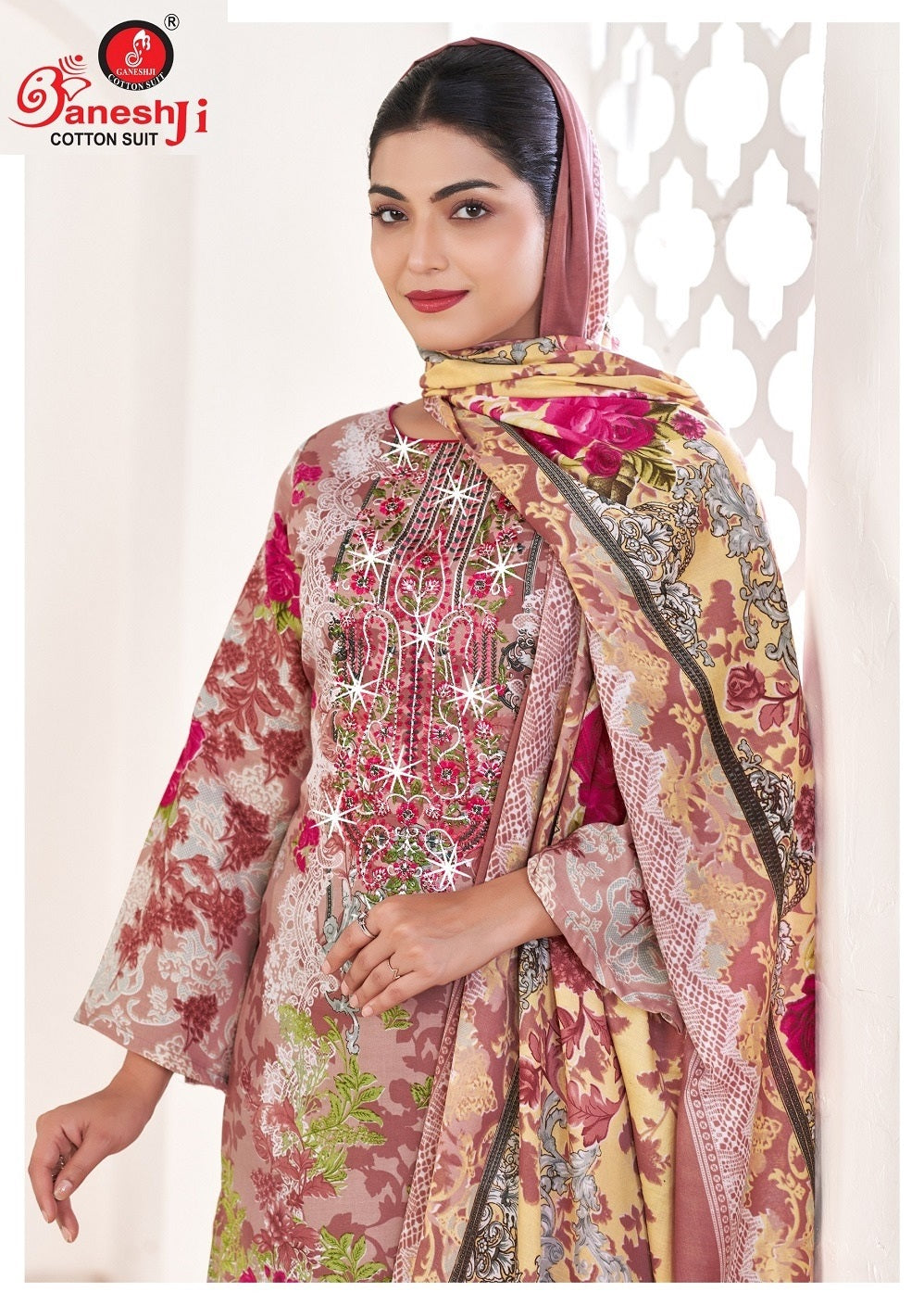 Tahira Vol 2 Ganeshji Mix Cotton Karachi Salwar Suits Manufacturer Ahmedabad