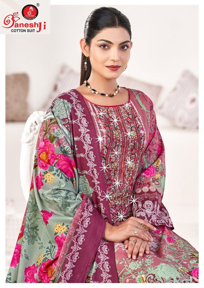 Tahira Vol 2 Ganeshji Mix Cotton Karachi Salwar Suits Manufacturer Ahmedabad