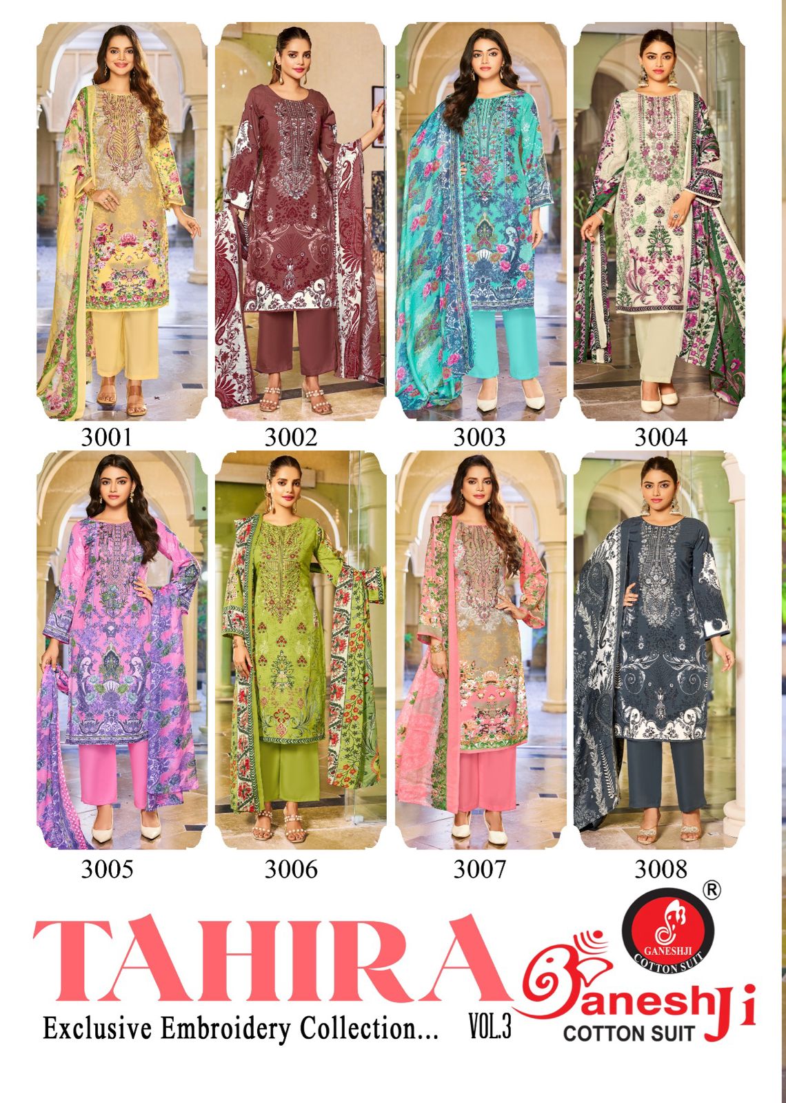 Tahira Vol 3 Ganeshji Mix Cotton Karachi Salwar Suits Wholesaler Gujarat