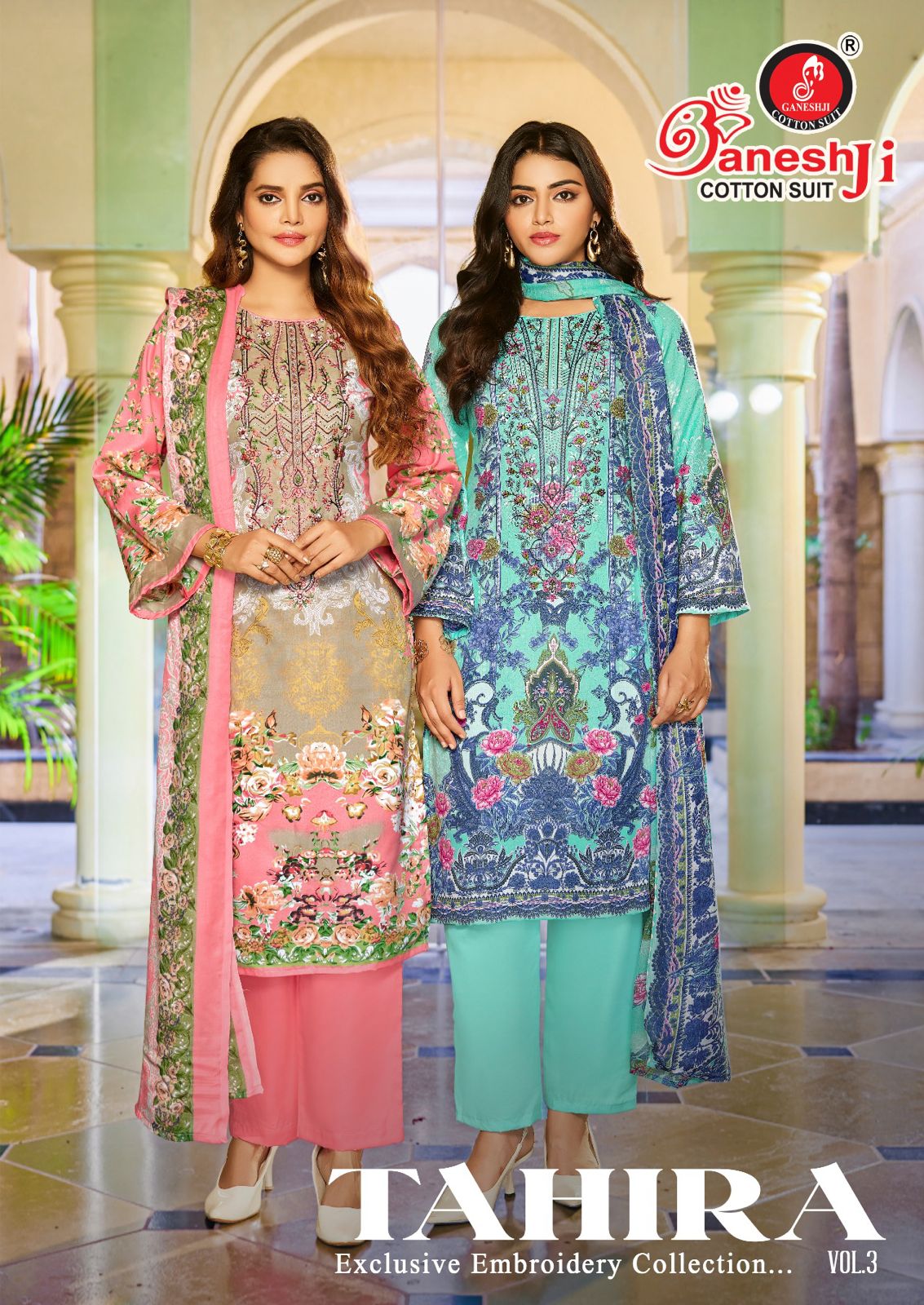 Tahira Vol 3 Ganeshji Mix Cotton Karachi Salwar Suits Wholesaler Gujarat