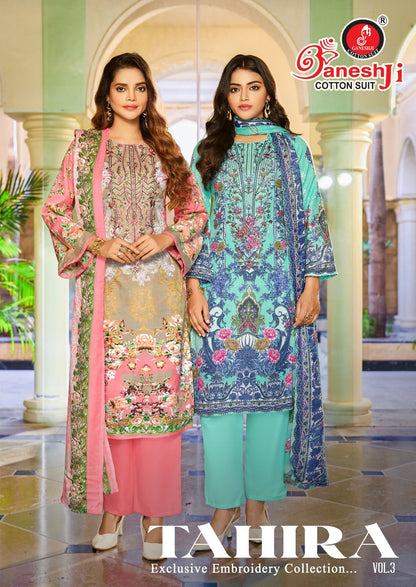 Tahira Vol 3 Ganeshji Mix Cotton Karachi Salwar Suits Wholesaler Gujarat