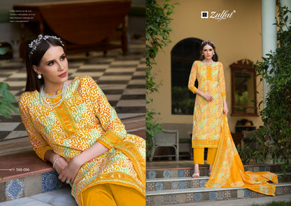 Tahira Zulfat Designer Cotton Karachi Salwar Suits Manufacturer India