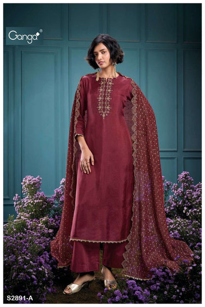Tahrah 2891 Ganga Premium Bemberg Plazzo Style Suits Exporter Gujarat