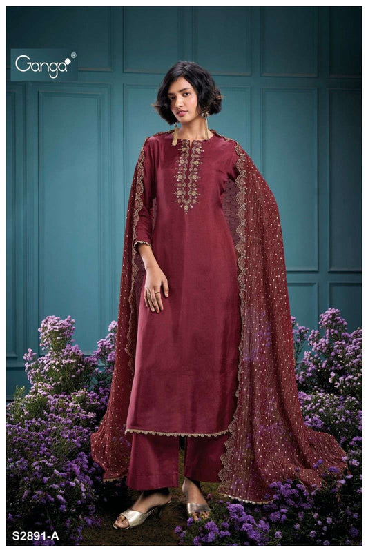 Tahrah 2891 Ganga Premium Bemberg Plazzo Style Suits Exporter Gujarat