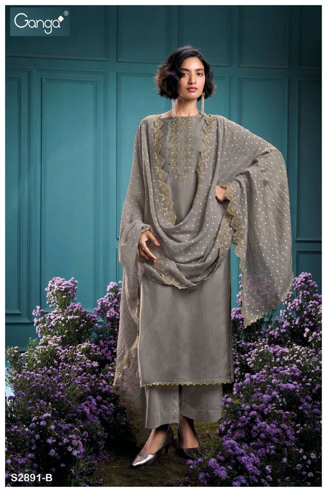 Tahrah 2891 Ganga Premium Bemberg Plazzo Style Suits Exporter Gujarat