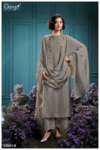 Tahrah 2891 Ganga Premium Bemberg Plazzo Style Suits Exporter Gujarat
