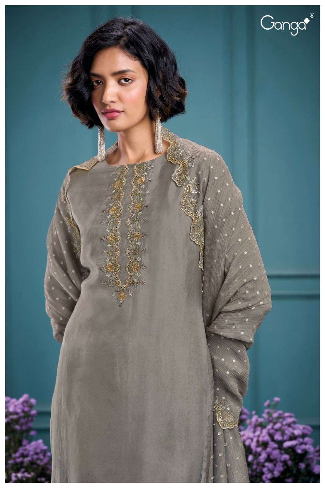 Tahrah 2891 Ganga Premium Bemberg Plazzo Style Suits Exporter Gujarat